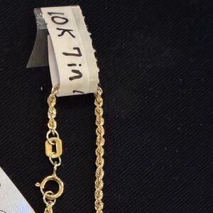 10k 7 inch Gold Rope Chain bracelet real gold- Women's Jewelry